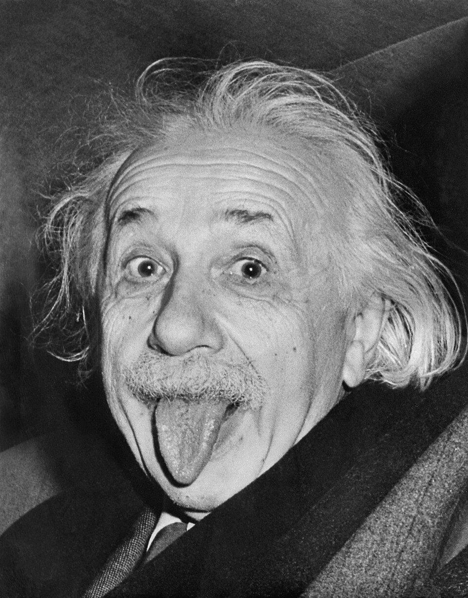 Einstein sticking his tongue out